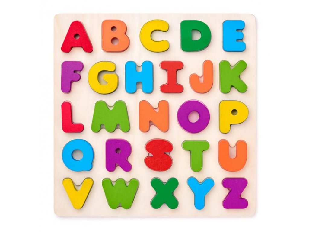 Woody drevené puzzle abeceda