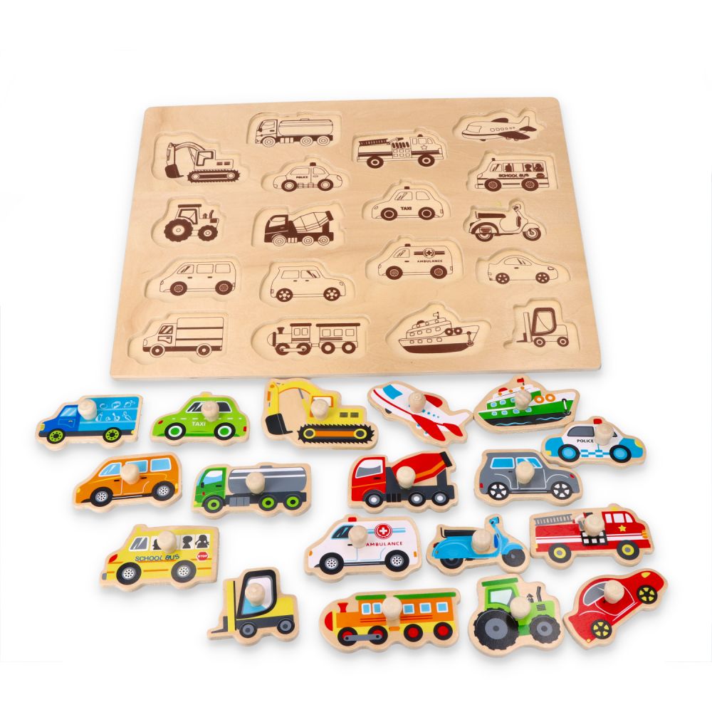 Vkladacie puzzle s motívom doprava 12m+