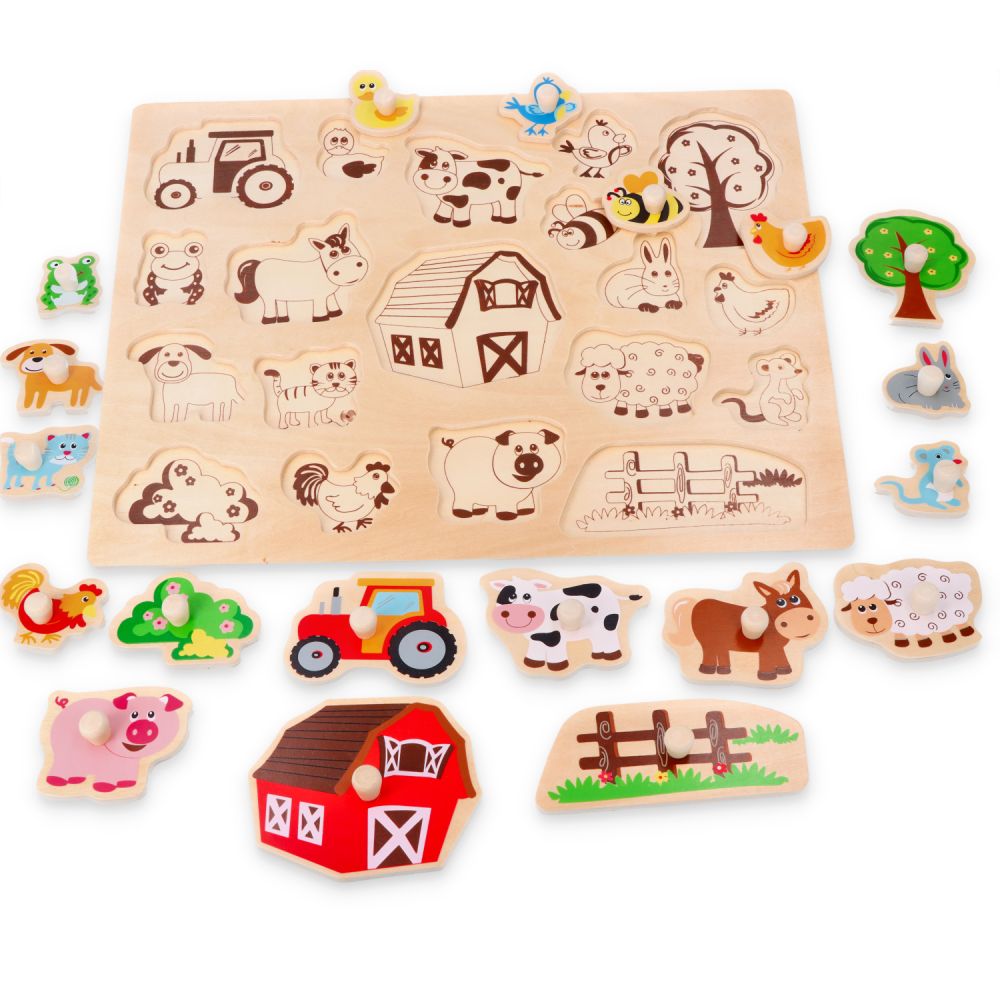 veľké drevené vkladacie puzzle s úchytmi
